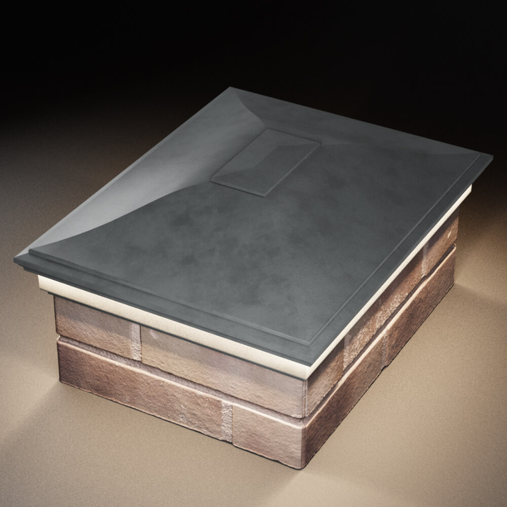 Колпак Zking Монблан Серый на столб 2х1.5 кирпича (515х385мм) c подсветкой в Хасавюрте фото