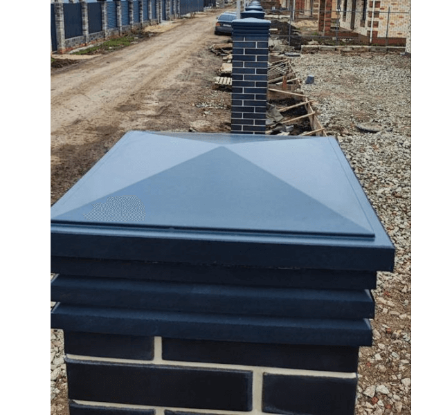 Колпак Zking Бона ХайТек Серый на столб 1.5х1.5 кирпича (385х385мм) в Хасавюрте фото