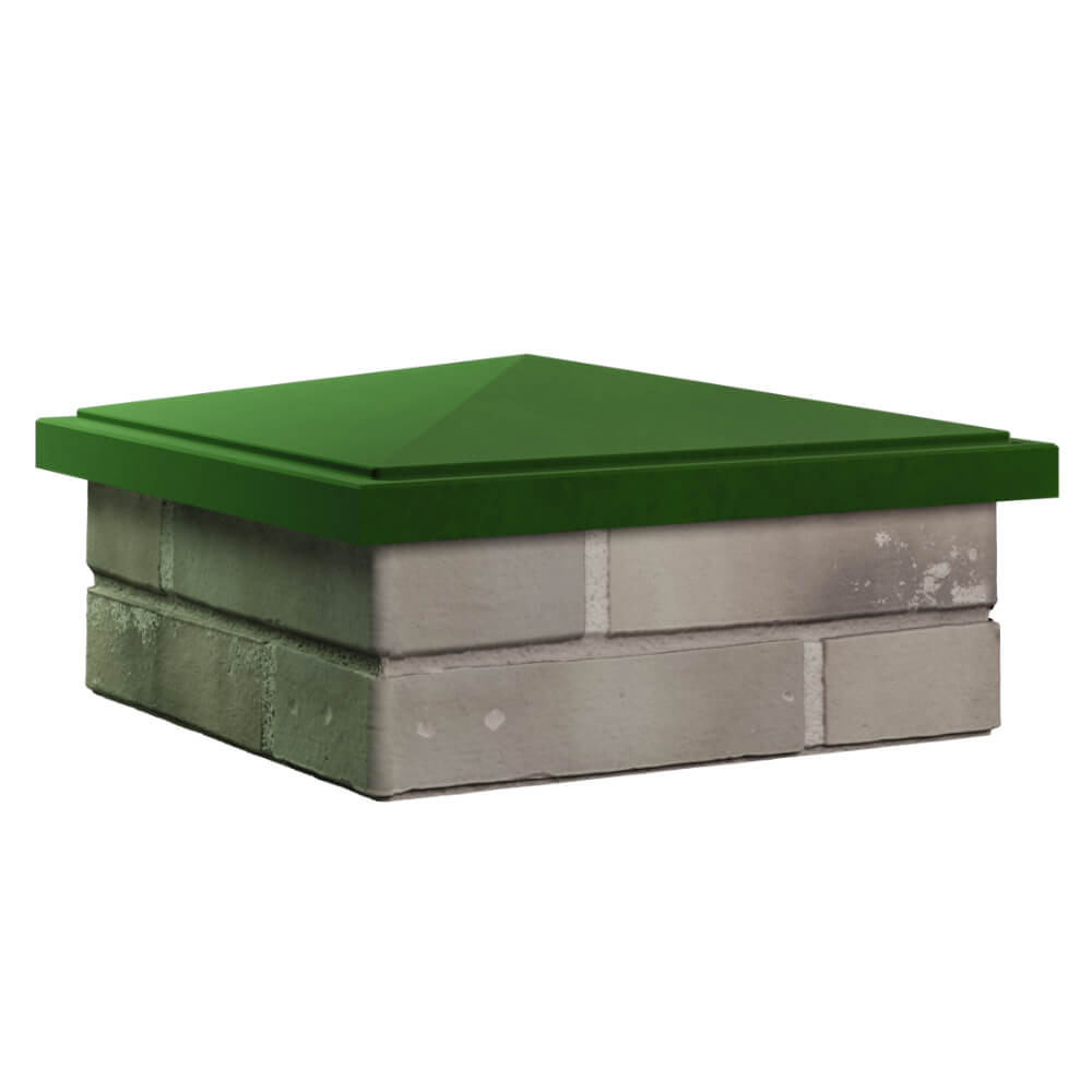 Колпак Zking БонаМоно Зеленый на столб 1.5х1.5 кирпича (385х385, 400х400мм) в Хасавюрте фото