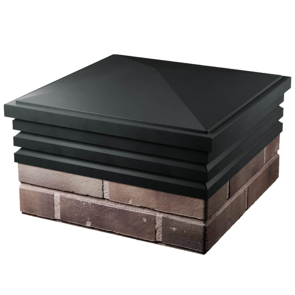 Колпак Zking Бона ХайТек Черный на столб 2х2 кирпича (513х513мм) в Хасавюрте фото