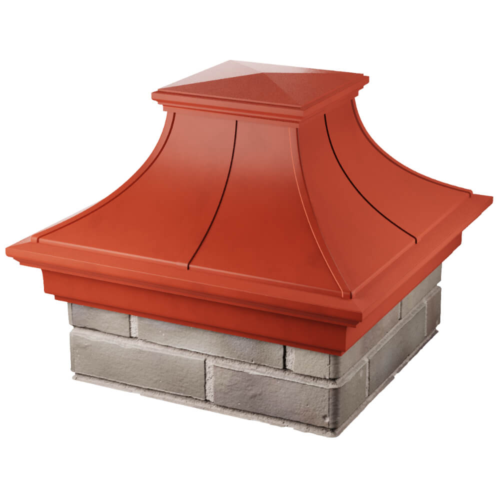 Колпак Zking Монблан Премиум Красный на столб 1.5х1.5 кирпича (385х385мм) в Хасавюрте фото