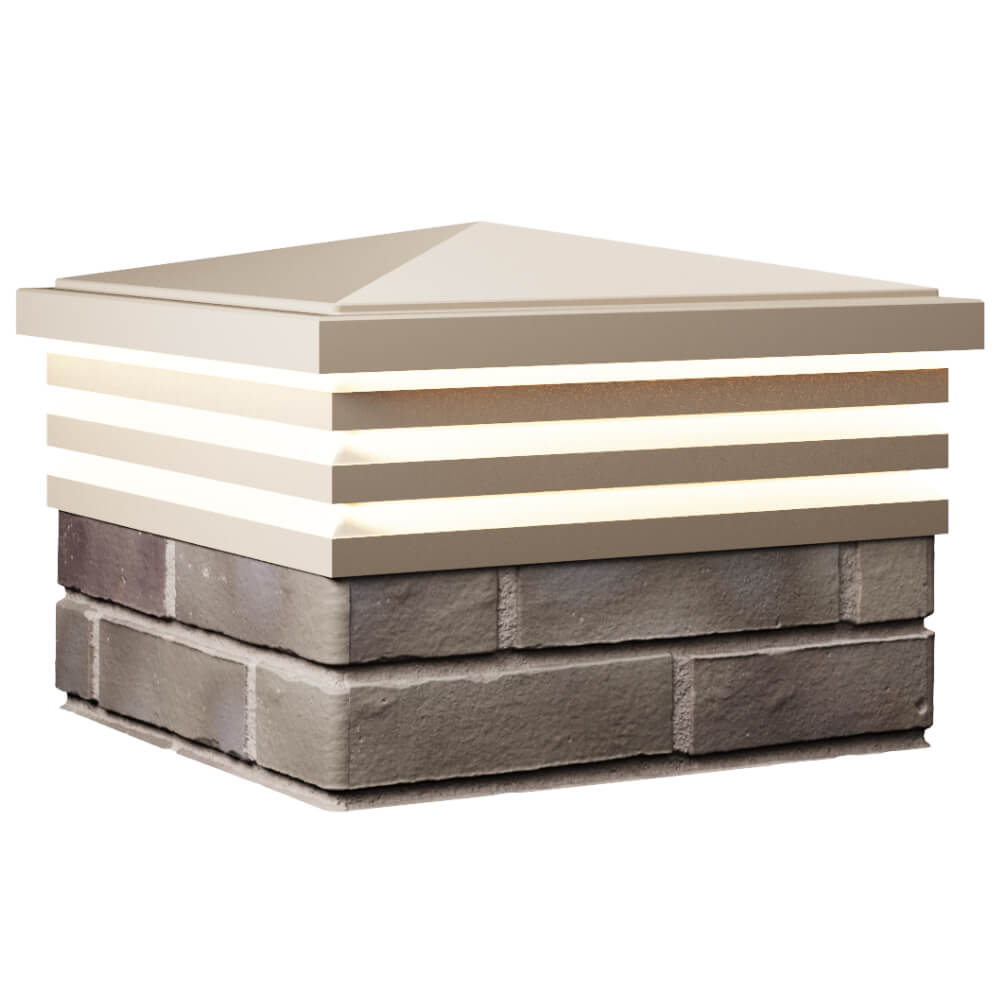 Колпак Zking Бона ХайТек Бежевый на столб 1.5х1.5 кирпича (385х385мм) с подсветкой в Хасавюрте фото