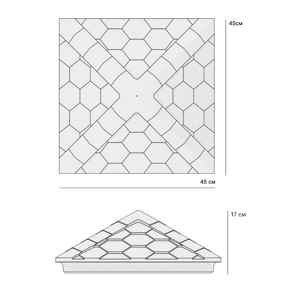 Колпак Zking Эверест Серый на столб 1.5х1.5 кирпича (390х390мм) в Хасавюрте фото