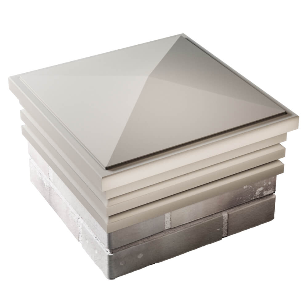 Колпак Zking Бона ХайТек Бежевый на столб 1.5х1.5 кирпича (385х385мм) в Хасавюрте фото