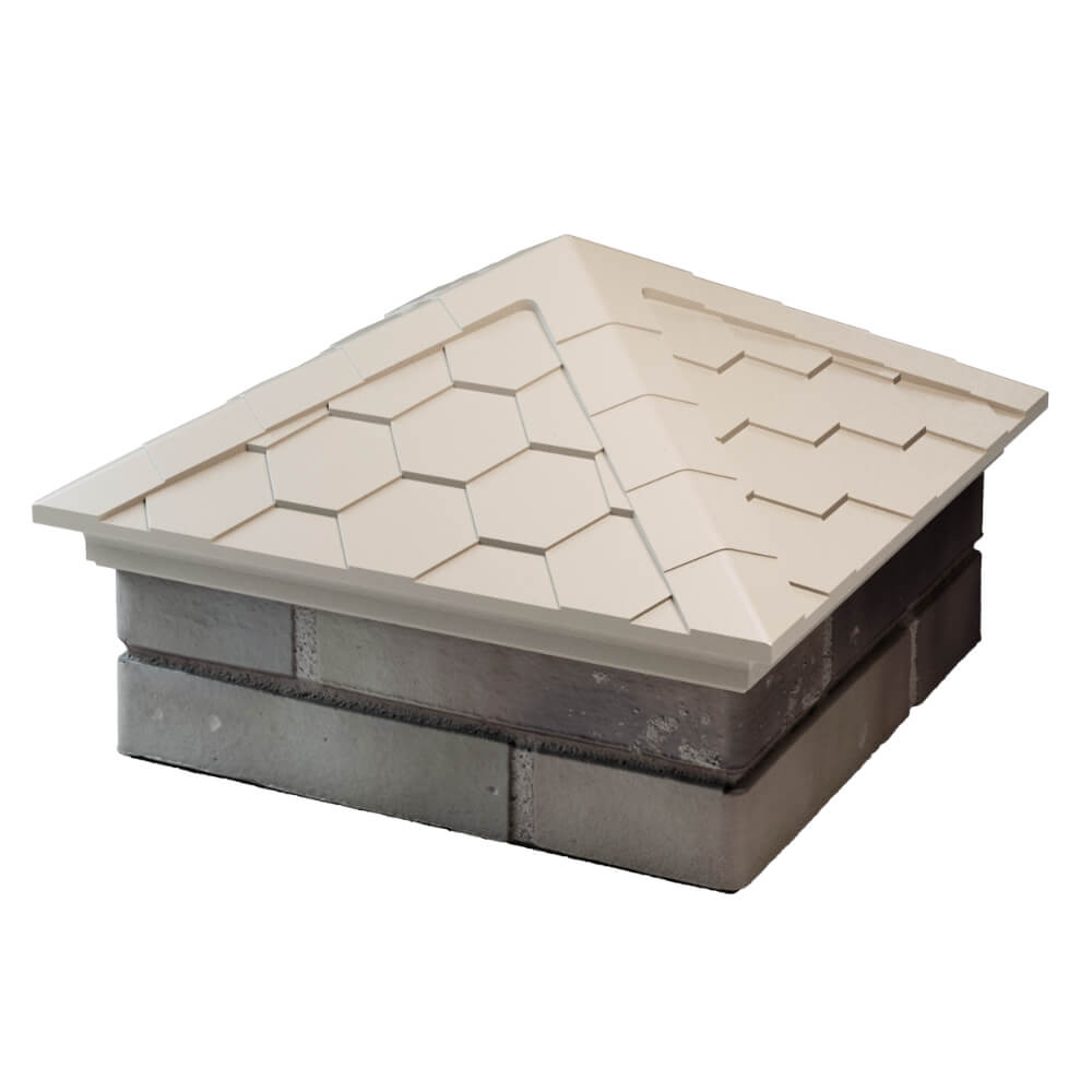 Колпак Zking Эверест Бежевый на столб 1.5х1.5 кирпича (390х390мм) в Хасавюрте фото