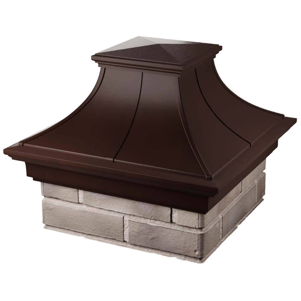 Колпак Zking Монблан Премиум Коричневый на столб 1.5х1.5 кирпича (385х385мм) в Хасавюрте фото