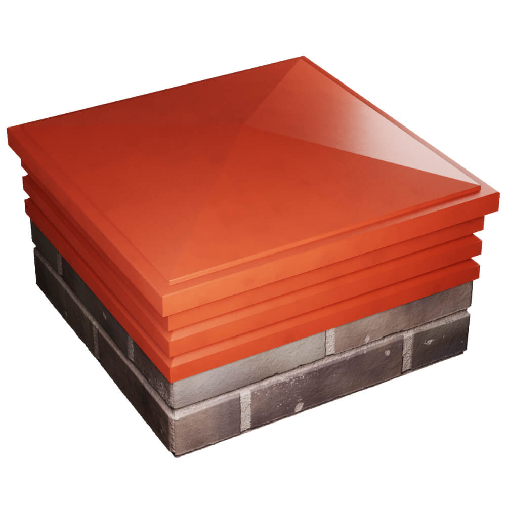 Колпак Zking Бона ХайТек Красный на столб 2х2 кирпича (513х513мм) в Хасавюрте фото