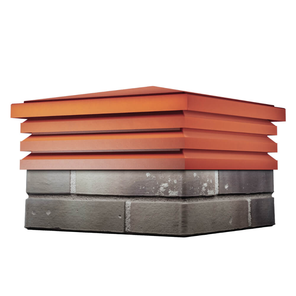 Колпак Zking Бона ХайТек Красный на столб 1.5х1.5 кирпича (385х385мм) в Хасавюрте фото