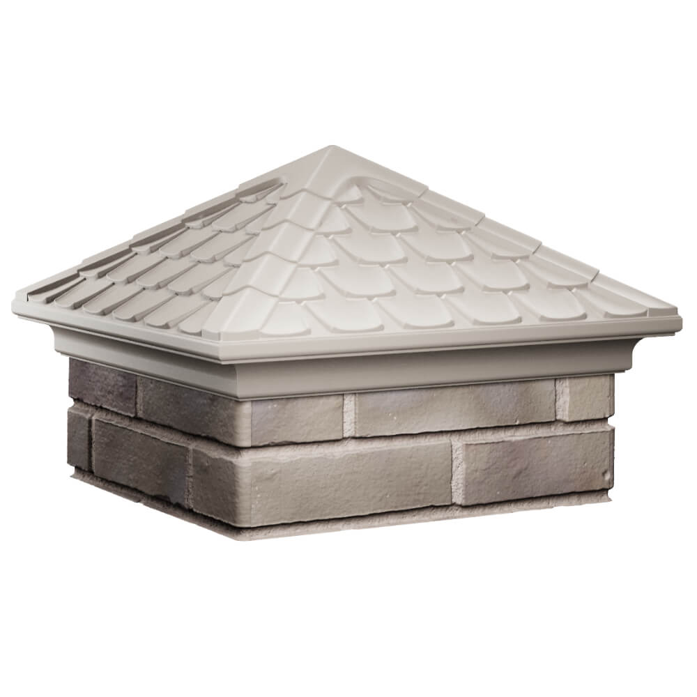 Колпак Zking Эльбрус Бежевый на столб 1.5х1.5 кирпича (385х385мм) в Хасавюрте фото