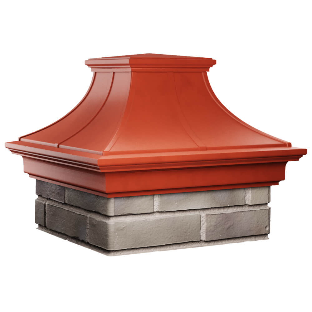 Колпак Zking Монблан Премиум Красный на столб 1.5х1.5 кирпича (385х385мм) в Хасавюрте фото