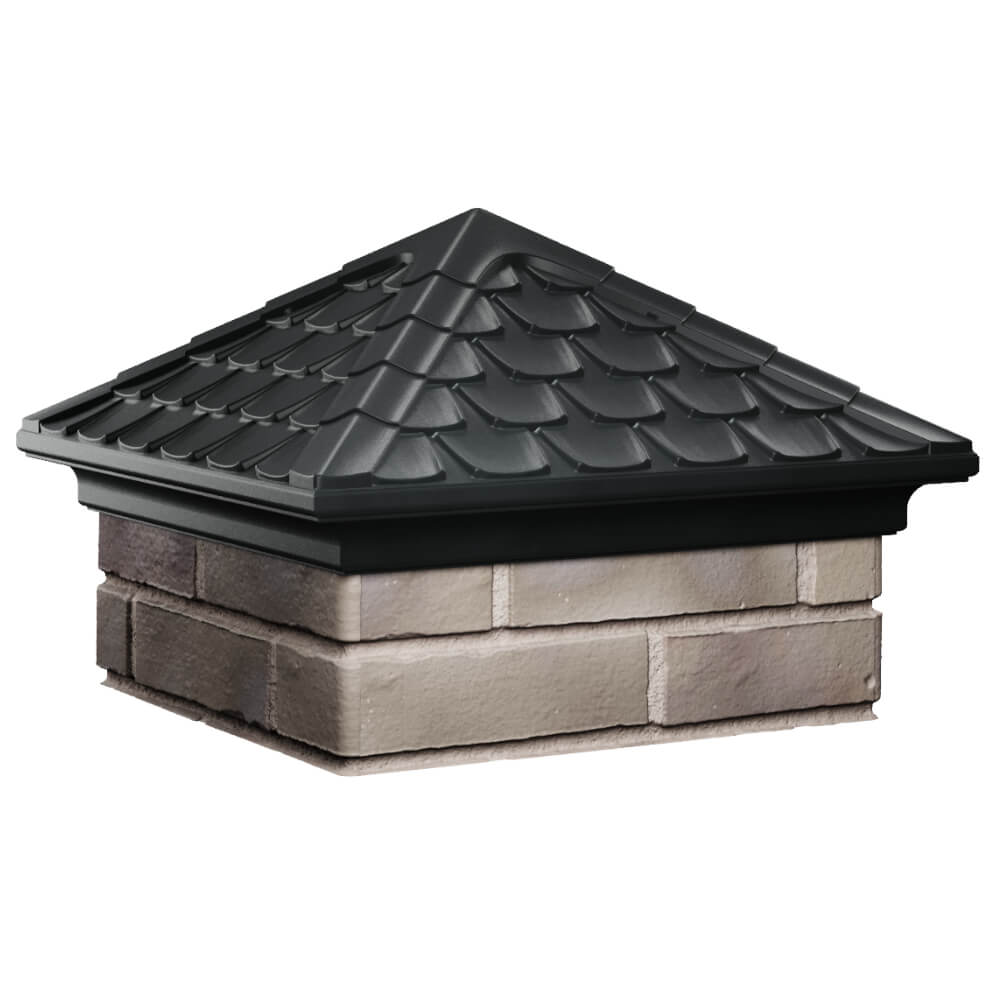 Колпак Zking Эльбрус Черный на столб 1.5х1.5 кирпича (385х385мм) в Хасавюрте фото