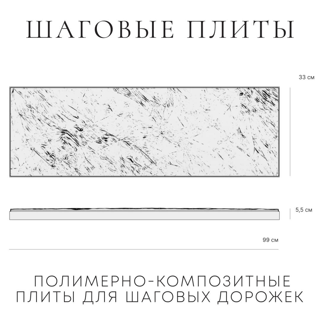 Шаговая плита STONE Графитовый Серый 990х330х55мм в Хасавюрте фото