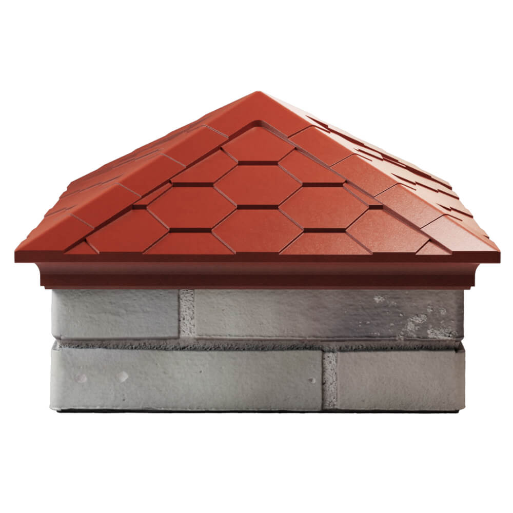 Колпак Zking Эверест Красный на столб 1.5х1.5 кирпича (390х390мм) Хасавюрт фото