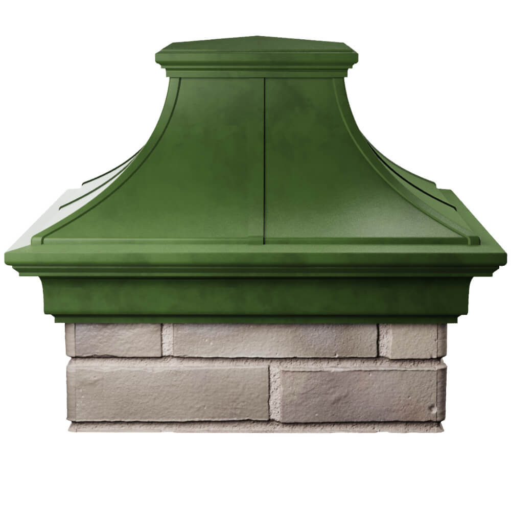Колпак Zking Монблан Премиум Зеленый на столб 1.5х1.5 кирпича (385х385мм) Хасавюрт фото
