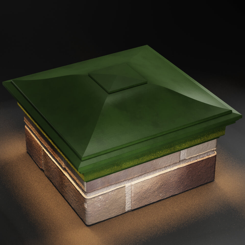 Колпак Zking Монблан Зеленый на столб 1.5х1.5 кирпича (385х385мм) с подсветкой в Хасавюрте фото