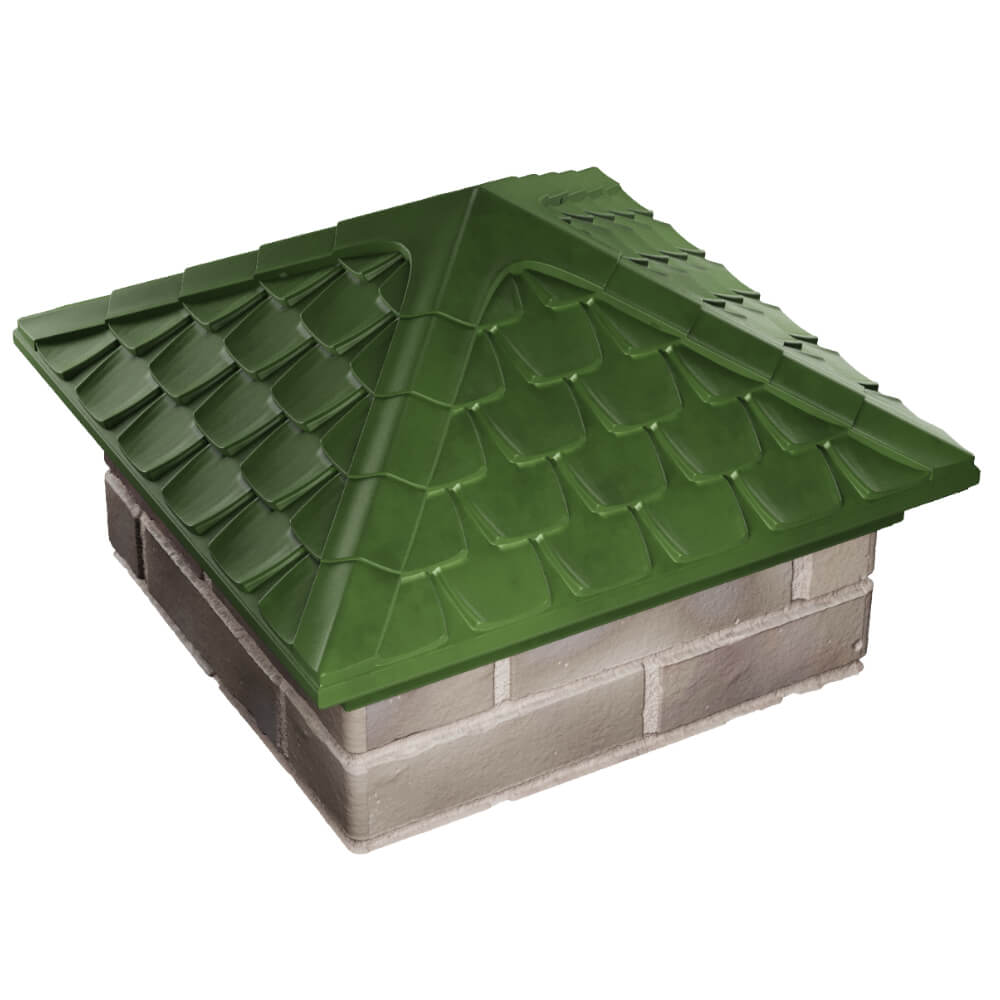 Колпак Zking Эльбрус Зеленый на столб 1.5х1.5 кирпича (385х385мм) в Хасавюрте фото