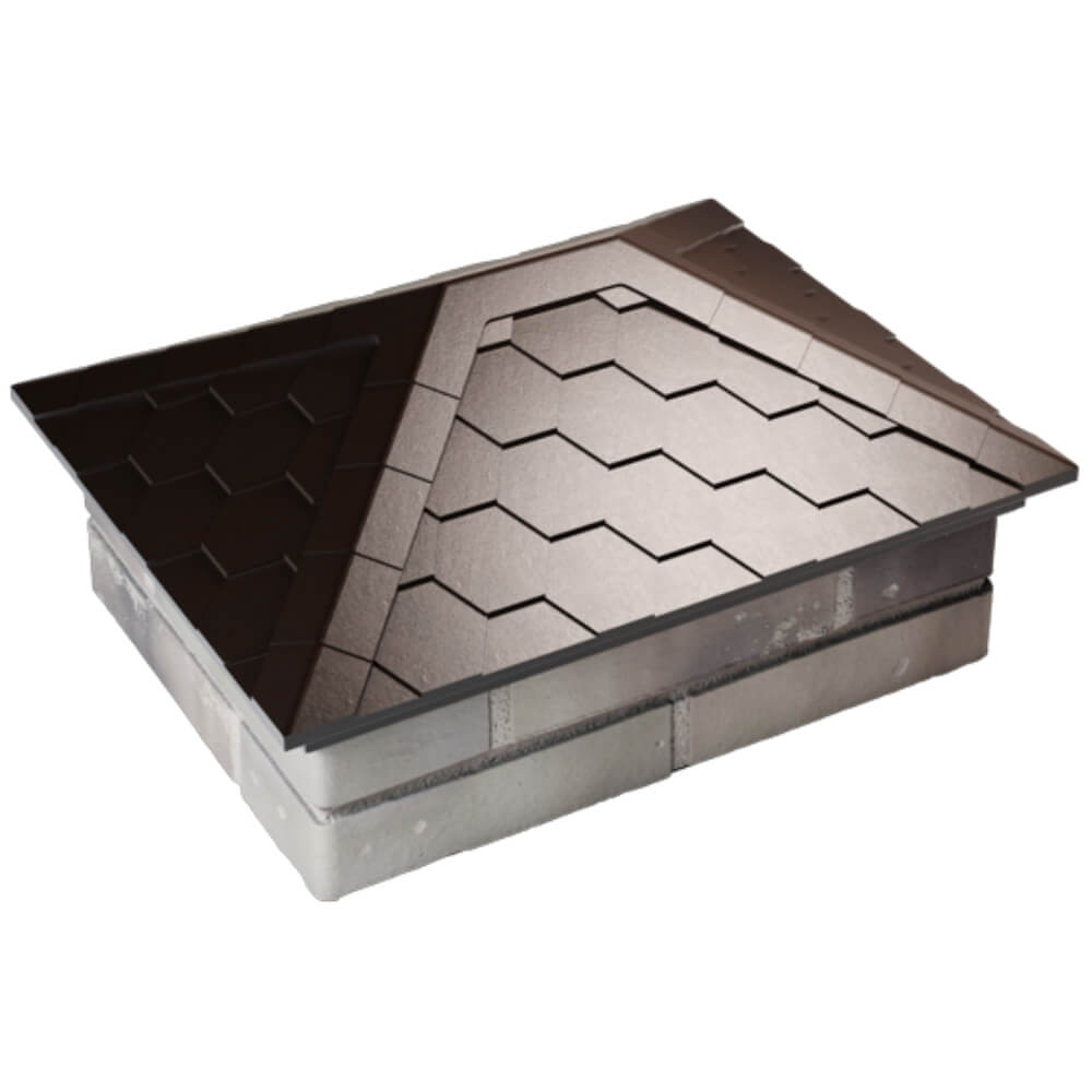 Колпак Zking Эверест Коричневый на столб 2х1.5 кирпича (520х390мм) Хасавюрт фото