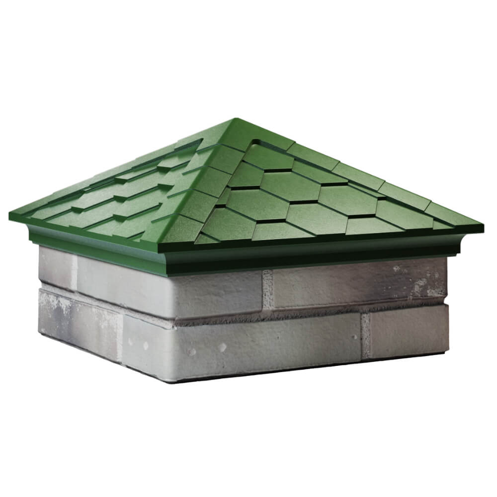 Колпак Zking Эверест Зеленый на столб 1.5х1.5 кирпича (390х390мм) в Хасавюрте фото