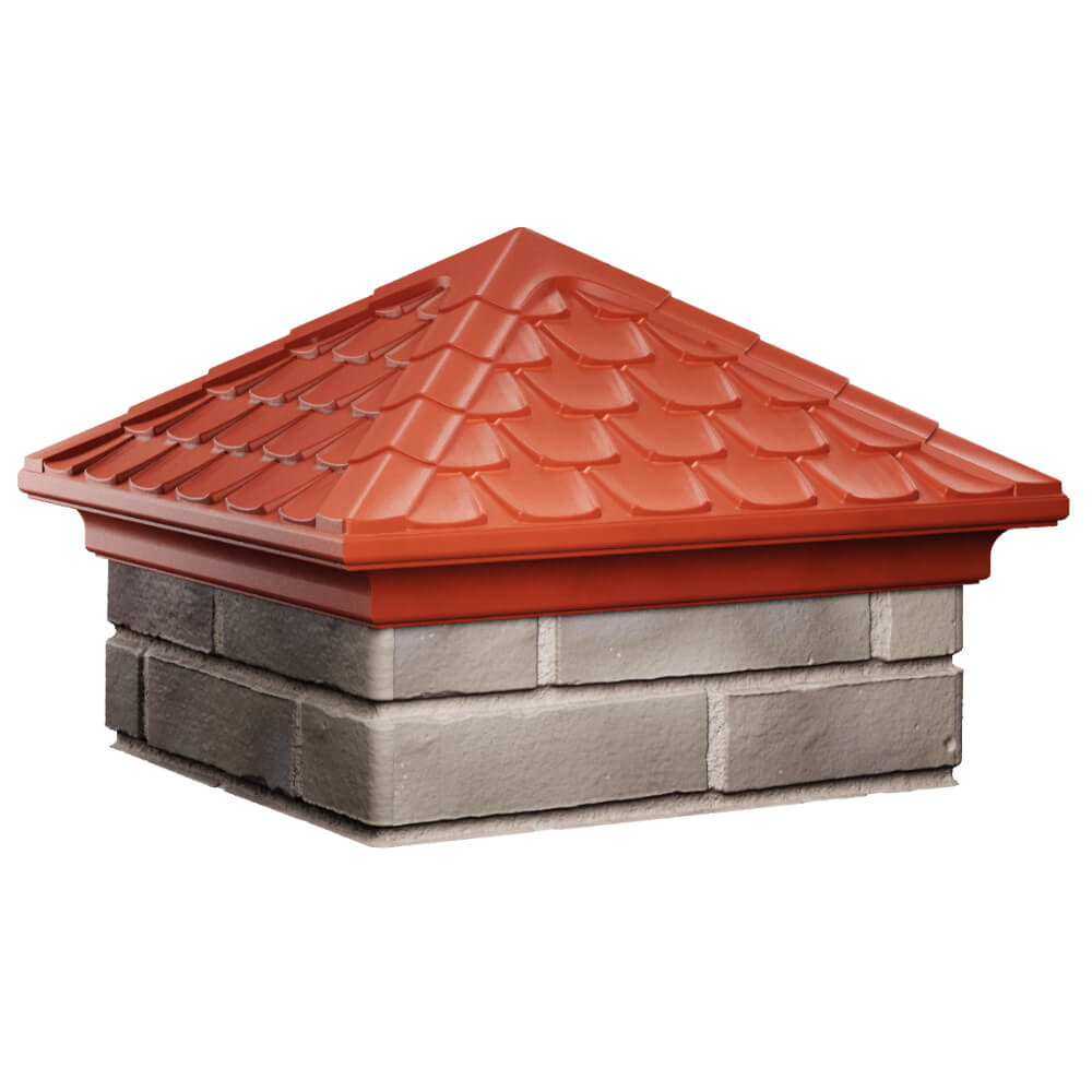 Колпак Zking Эльбрус Красный на столб 1.5х1.5 кирпича (385х385мм) в Хасавюрте фото