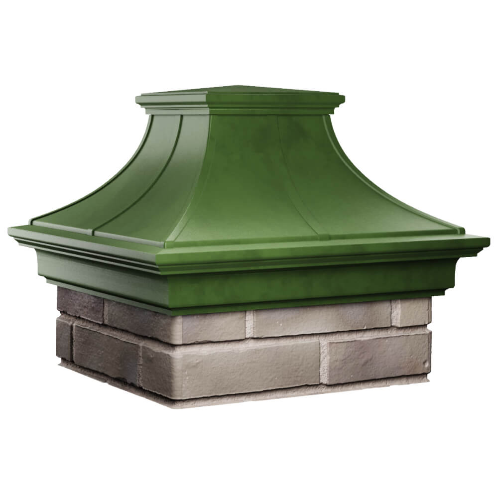 Колпак Zking Монблан Премиум Зеленый на столб 1.5х1.5 кирпича (385х385мм) в Хасавюрте фото