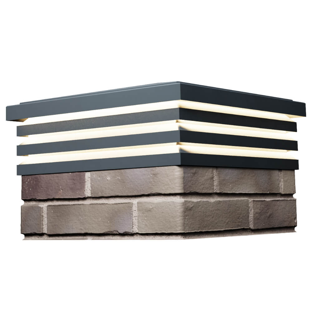 Колпак Zking Бона ХайТек Серый на столб 1.5х1.5 кирпича (385х385мм) с подсветкой в Хасавюрте фото