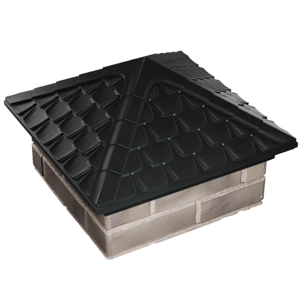 Колпак Zking Эльбрус Черный на столб 1.5х1.5 кирпича (385х385мм) в Хасавюрте фото