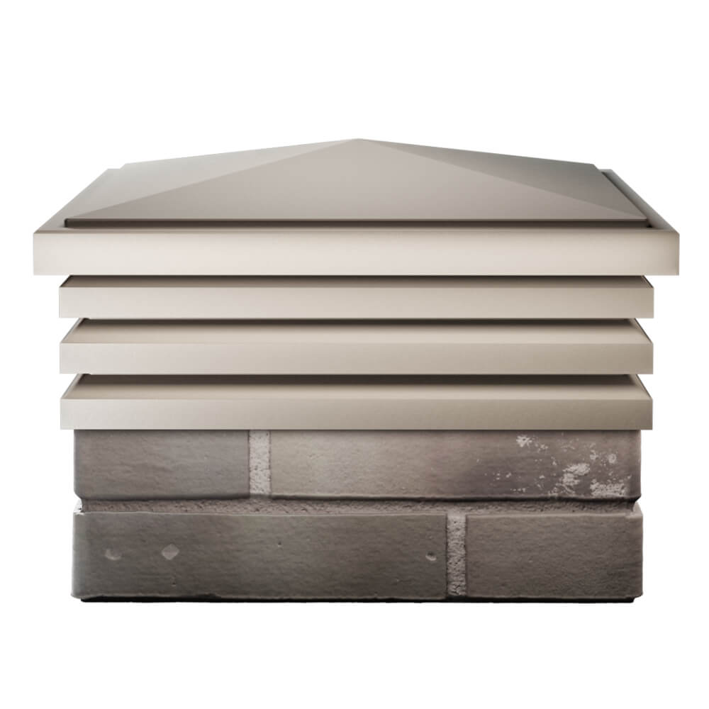 Колпак Zking Бона ХайТек Бежевый на столб 1.5х1.5 кирпича (385х385мм) Хасавюрт фото