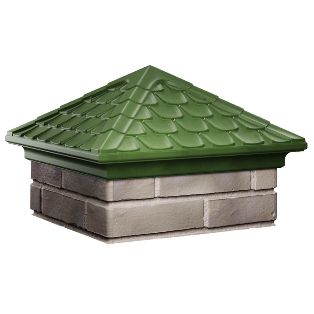 Колпак Zking Эльбрус Зеленый на столб 1.5х1.5 кирпича (385х385мм) в Хасавюрте фото