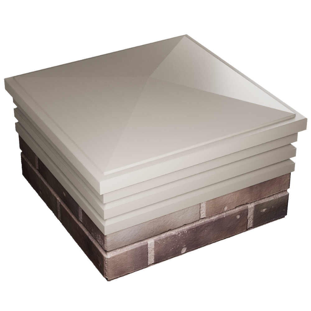 Колпак Zking Бона ХайТек Бежевый на столб 2х2 кирпича (513х513мм) в Хасавюрте фото