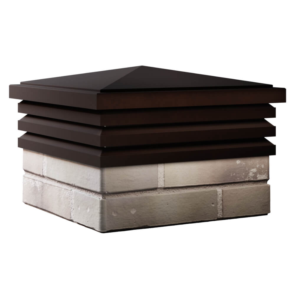 Колпак Zking Бона ХайТек Коричневый на столб 1.5х1.5 кирпича (385х385мм) в Хасавюрте фото