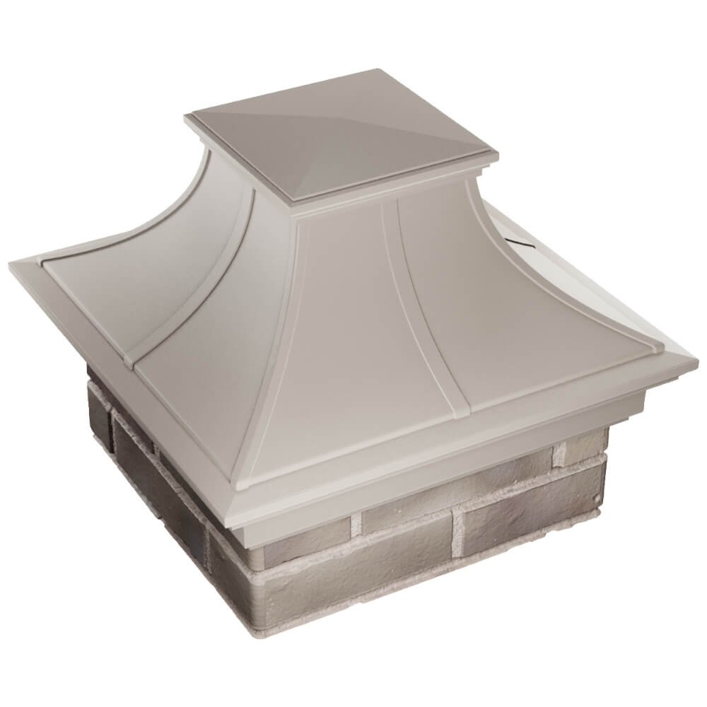 Колпак Zking Монблан Премиум Бежевый на столб 1.5х1.5 кирпича (385х385мм) в Хасавюрте фото
