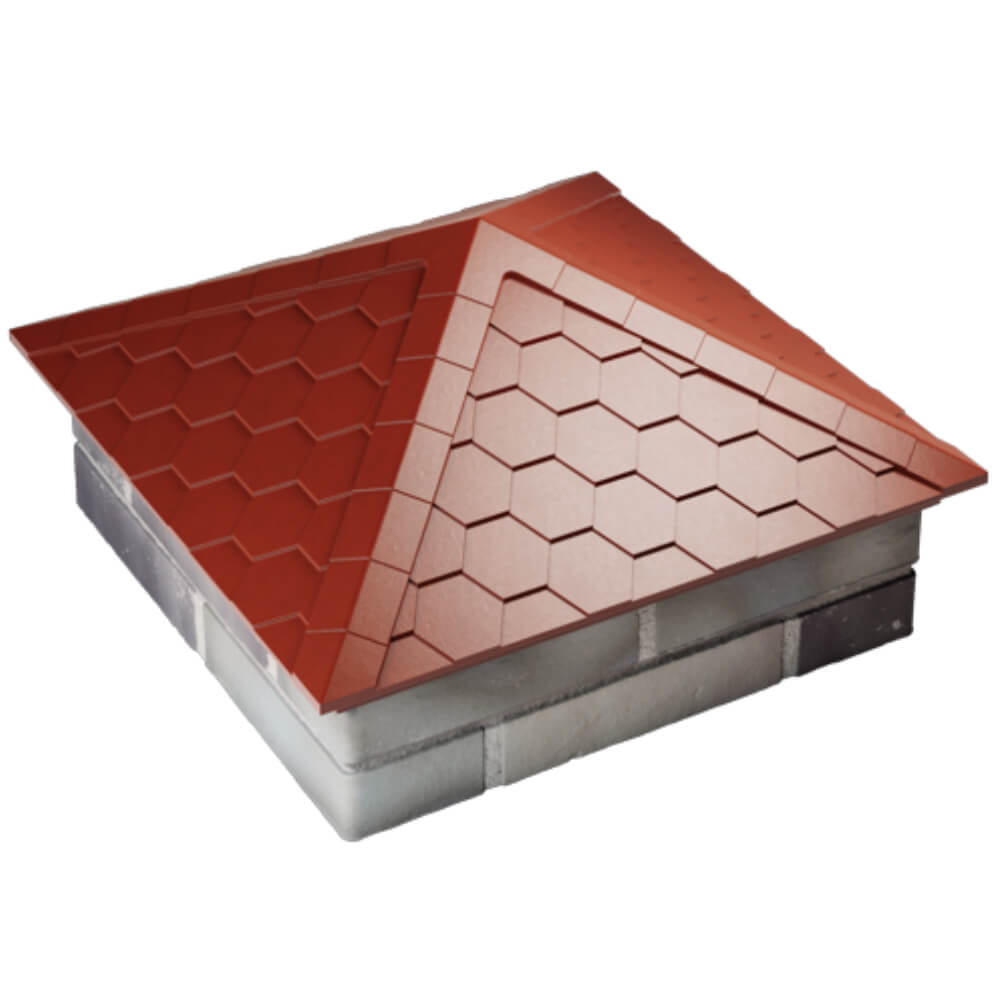 Колпак Zking Эверест Красный на столб 2х2 кирпича (535х535мм) Хасавюрт фото
